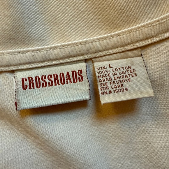 CROSSROADS Beige 100% Cotton Button-Front Denim Dress Size L - Picture 4 of 6